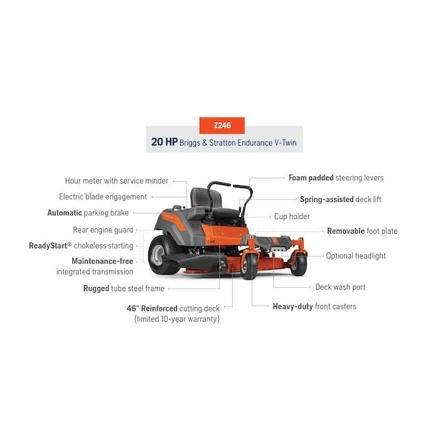 Husqvarna Z246 46" Zero-Turn Mower | 22HP Briggs V-Twin Engine